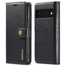For Google Pixel 6 Pro DG.MING Crazy Horse Texture Detachable Magnetic Leather Phone Case(Black)