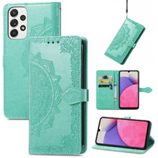 For Samsung Galaxy A33 5G Mandala Flower Embossed Leather Case(Green)