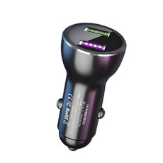 QIAKEY QK789 Dual Ports Fast Charge Car Charger(Black)