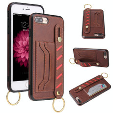 For iPhone SE 2022 / SE 2020 / 8 / 7 Wristband Wallet Leather Phone Case(Brown)