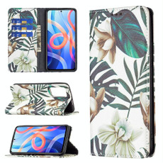 For Xiaomi Redmi Note 11 5G Colored Drawing Invisible Magnetic PU Leather Phone Case(Red Leaves)