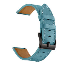 For Huawei Watch GT3 42mm / Watch GT2 42mm First Layer Leather Sewing Thread Watch Band (Blue)