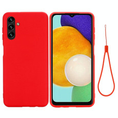 For Samsung Galaxy A13 5G Pure Color Liquid Silicone Phone Case(Red)