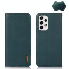 For Samsung Galaxy A33 5G KHAZNEH Nappa Top Layer Cowhide Leather Phone Case(Green)
