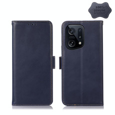For OPPO Find X5 5G Crazy Horse Top Layer Cowhide Leather Phone Case(Blue) For OPPO Find X5 5G Crazy Horse Top Layer Cowhide Leather Phone Case(Blue)