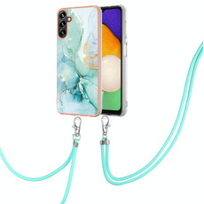 For Samsung Galaxy A13 5G Electroplating Marble IMD TPU Phone Case with Lanyard(Green 003) For Samsung Galaxy A13 5G Electroplating Marble IMD TPU Phone Case with Lanyard(Green 003)