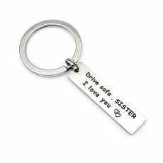 10 PCS C1010 Drive Safe Stainless Steel Tag Keychain 10x40mm(Sister)