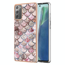 For Samsung Galaxy Note20 Electroplating IMD TPU Phone Case(Pink Scales)