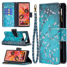 For Google Pixel 6 Colored Drawing Pattern Zipper Horizontal Flip Phone Leather Case with Holder & Card Slots & Wallet(Plum Blossom)