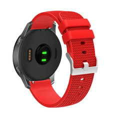 22mm Pockmarked Silver Buckle Silicone Watch Band for Huawei Watch / Samsung Galaxy Watch(Red) 22mm Pockmarked Silver Buckle Silicone Watch Band for Huawei Watch / Samsung Galaxy Watch(Red)