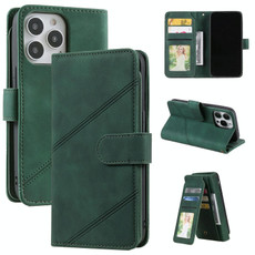 For iPhone 13 Pro Skin Feel Horizontal Flip Leather Phone Case (Green)