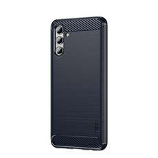For Samsung Galaxy A13 5G MOFI Gentleness Series Brushed Texture Carbon Fiber Soft TPU Case(Blue)
