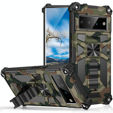 For Google Pixel 6 Pro Camouflage Armor Shockproof TPU + PC Magnetic Phone Case with Holder(Army Green) For Google Pixel 6 Pro Camouflage Armor Shockproof TPU + PC Magnetic Phone Case with Holder(Army Green)