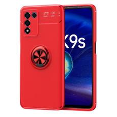 For OPPO K9s Metal Ring Holder 360 Degree Rotating TPU Phone Case(Red)