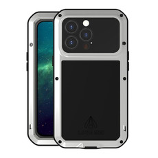 For iPhone 13 Pro LOVE MEI Metal Shockproof Life Waterproof Dustproof Protective Phone Case (Silver)