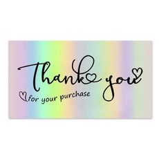 3 Bags 50 Sheets / Bag  Laser Rainbow Thank You Card Gift Wrapping Thank You Card(L15)
