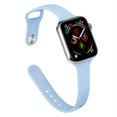 Slimming Silicone Watch Band For Apple Watch Ultra 49mm&Watch Ultra 2 49mm / Series 9&8&7 45mm / SE 3&SE 2&6&SE&5&4 44mm / 3&2&1 42mm(Sky Blue)
