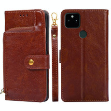 For Google Pixel 5a 5G Zipper Bag Horizontal Flip Leather Phone Case with Holder & Card Slots & Lanyard(Brown) For Google Pixel 5a 5G Zipper Bag Horizontal Flip Leather Phone Case with Holder & Card Slots & Lanyard(Brown)