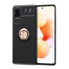 For Xiaomi Civi Metal Ring Holder 360 Degree Rotating TPU Phone Case(Black+Rose Gold)