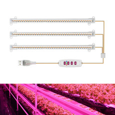 LED Plant Growth Lamp Time Potted Plant Intelligent Remote Control Cabinet Light, Style: 30cm Three Head(Pink)