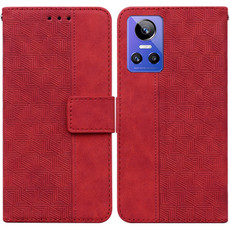 For OPPO Realme GT Neo3 Geometric Embossed Leather Phone Case(Red)