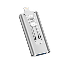 64GB Micro USB + 8 Pin + USB 2.0 3 in 1 Mobile Phone Computer U-Disk(Silver)