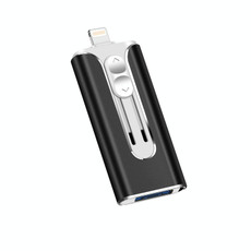 64GB Micro USB + 8 Pin + USB 2.0 3 in 1 Mobile Phone Computer U-Disk(Black)