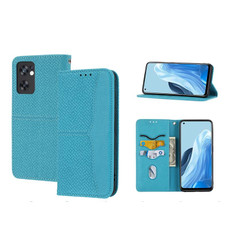 For OPPO Reno7 5G Woven Texture Stitching Magnetic PU Leather Phone Case(Blue) For OPPO Reno7 5G Woven Texture Stitching Magnetic PU Leather Phone Case(Blue)