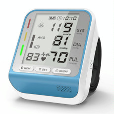 JZ-253A Automatic Electronic Sphygmomanometer Smart Wrist Type Indicator Blood Pressure Meter, Shape: No Voice Broadcast(Blue White)