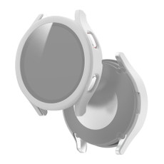 For Samsung Galaxy Watch4 44mm Frosted PC + Tempered Glass Film Integrated Protective Case(White)
