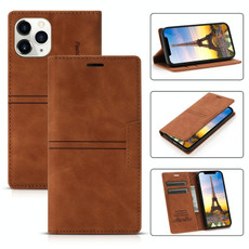 For iPhone 13 Pro Max Dream Magnetic Suction Business Horizontal Flip PU Leather Case with Holder & Card Slot & Wallet (Brown)