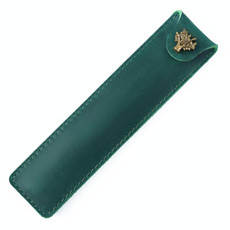 Cowhide Pencil Case Personalized Retro Handmade First Layer Cowhide Pen Case(Crazy Horse Skin Ink Green)