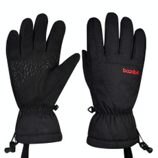 Boodun Five-Finger Ski Gloves Windproof Waterproof Finger Touch Screen Keep Warm Gloves, Size: M(Black)