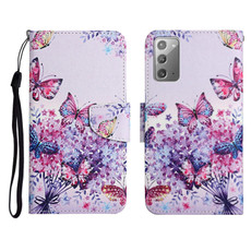 For Samsung Galaxy Note20 Painted Pattern Horizontal Flip Leather Case with Holder & Card Slot & Wallet(Bright Butterfly)