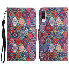 For Samsung Galaxy A70 Painted Pattern Horizontal Flip Leather Case with Holder & Card Slot & Wallet(Rhombus Kaleidoscope)