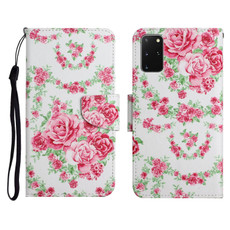 For Samsung Galaxy S20+ Painted Pattern Horizontal Flip Leather Case with Holder & Card Slot & Wallet(Rose Flower)