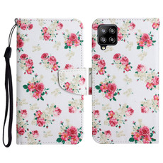 For Samsung Galaxy A42 5G Painted Pattern Horizontal Flip Leather Case with Holder & Card Slot & Wallet(Red Peony Flower)