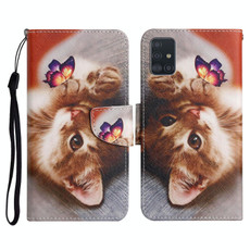 For Samsung Galaxy A71 Painted Pattern Horizontal Flip Leather Case with Holder & Card Slot & Wallet(Butterfly Cat)