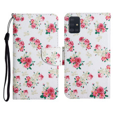 For Samsung Galaxy A71 Painted Pattern Horizontal Flip Leather Case with Holder & Card Slot & Wallet(Red Peony Flower)