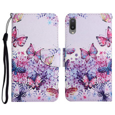 For Samsung Galaxy A02 Painted Pattern Horizontal Flip Leather Case with Holder & Card Slot & Wallet(Bright Butterfly)