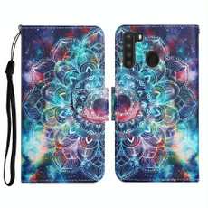 For Samsung Galaxy A21 Painted Pattern Horizontal Flip Leather Case with Holder & Card Slot & Wallet(Starry Mandala)