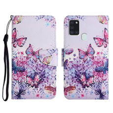 For Samsung Galaxy A21s Painted Pattern Horizontal Flip Leather Case with Holder & Card Slot & Wallet(Bright Butterfly)