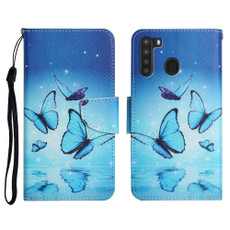 For Samsung Galaxy A21 Painted Pattern Horizontal Flip Leather Case with Holder & Card Slot & Wallet(Flying Butterfly)