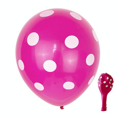 100 PCS FY-10280 12 Inch Dot Party Decorative Balloon Wedding Scene Arrangement Latex Balloon(Rose Red White Dot)