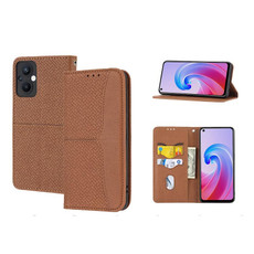 For OPPO A96 5G Woven Texture Stitching Magnetic PU Leather Phone Case(Brown) For OPPO A96 5G Woven Texture Stitching Magnetic PU Leather Phone Case(Brown)