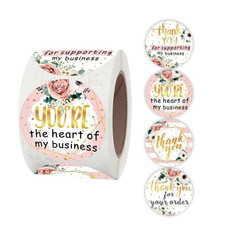 5 PCS Roll Floral Thank You Stickers Wedding Party Decoration Stickers, Size: 3.8cm / 1.5 Inch(A-135-38mm)