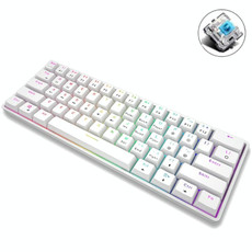 LEAVEN K28 61 Keys Gaming Office Computer RGB Wireless Bluetooth + Wired Dual Mode Mechanical Keyboard, Cabel Length:1.5m, Colour: Green Axis (White)