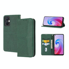 For OPPO A96 5G Woven Texture Stitching Magnetic PU Leather Phone Case(Green) For OPPO A96 5G Woven Texture Stitching Magnetic PU Leather Phone Case(Green)