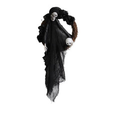 Halloween Ghost Door Hanging Horror Party Hanging Ornaments Haunted House Decoration(Black Ghost)