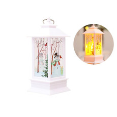 Christmas Flame Lantern Christmas Decoration LED Luminous Ornament Candlestick Lamp, Size: Large 77 x 77 x 195mm(White Snowman)
